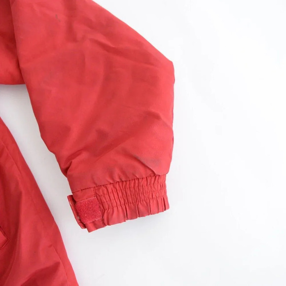 Vintage 90'S Brooks Red With Gray Fleece Liner Bomber Style  Jacket - Picture 5 of 13